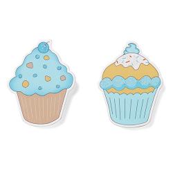 Set coppia mollette Cupcake azzurre 1